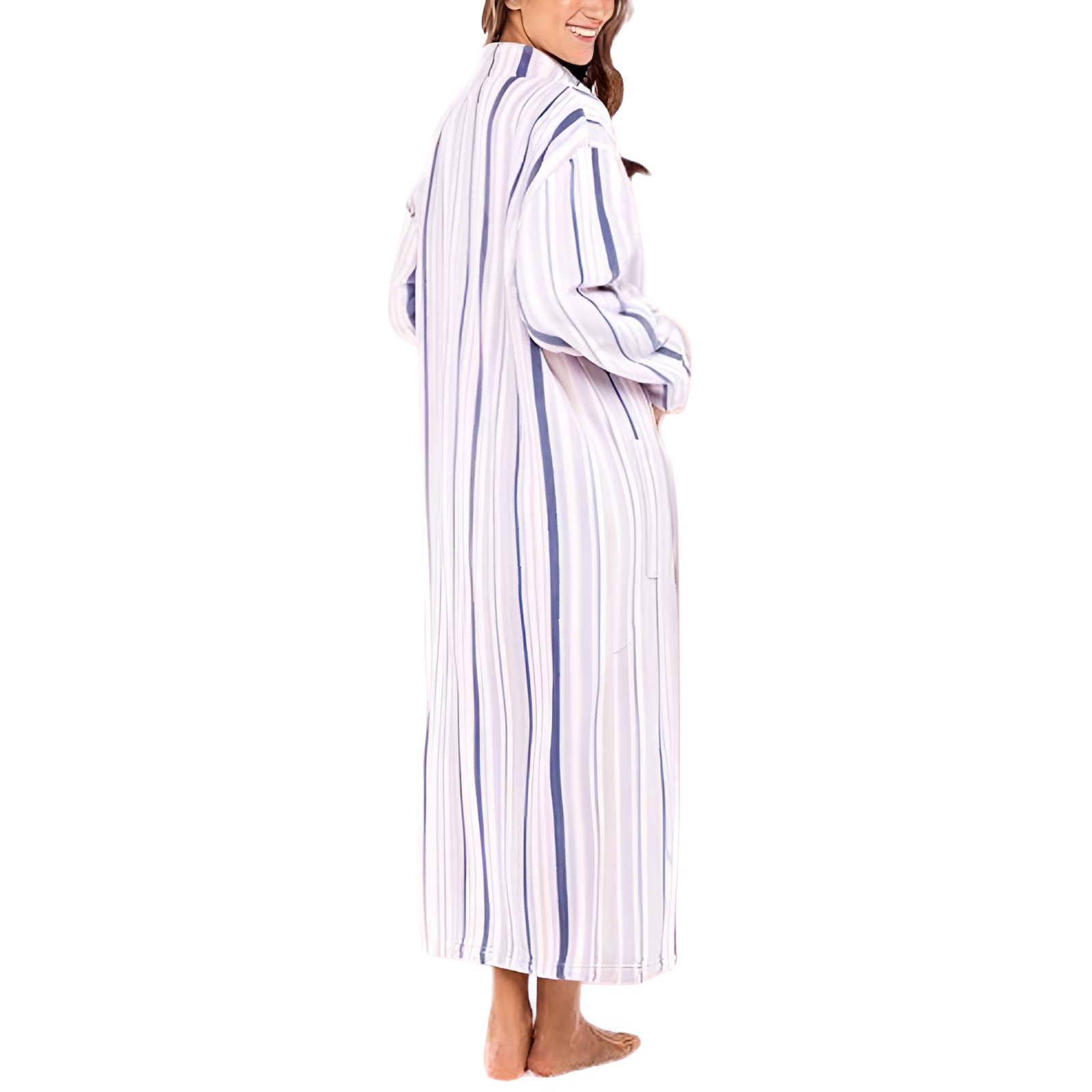 Long Zip Up Robes Plush Zipper Robes For Plus Size Housecoats Zipper Front