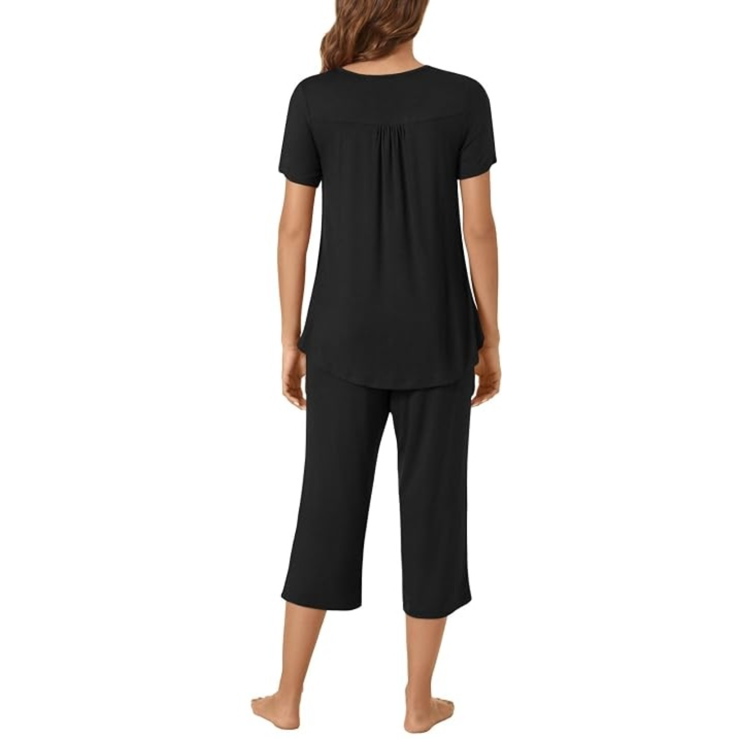 2 Piece Summer Pajama Set With Capri Pants For Women