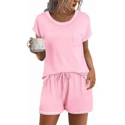 2 Piece Short Sleeve Lounge Set-Original Pajamas
