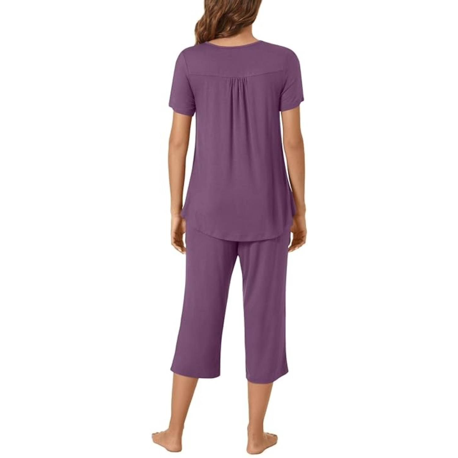 2 Piece Summer Pajama Set With Capri Pants For Women