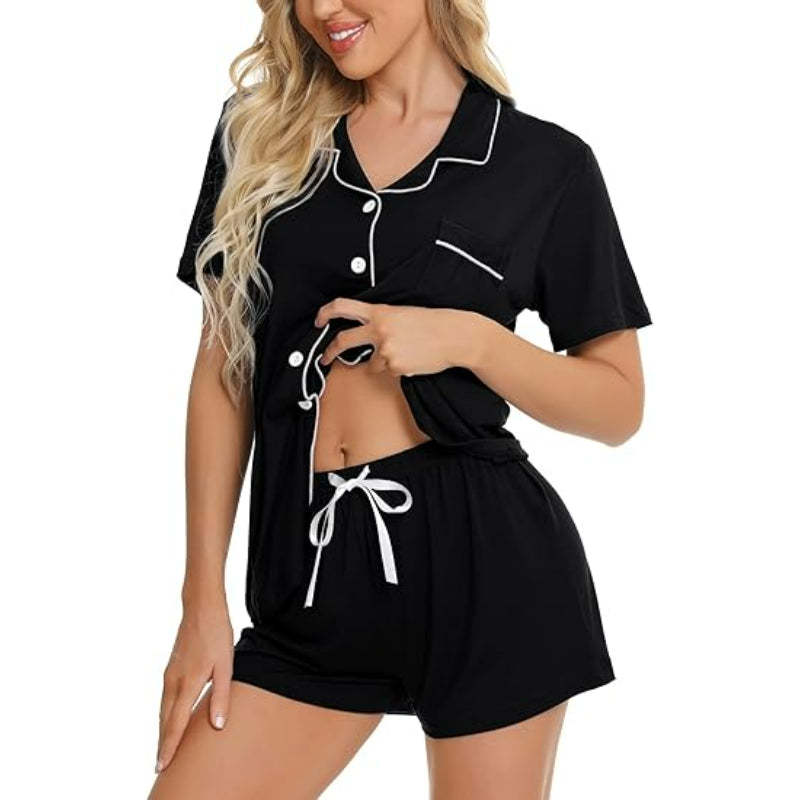 Short Sleeve Button Down Lounge Sets-Original Pajamas