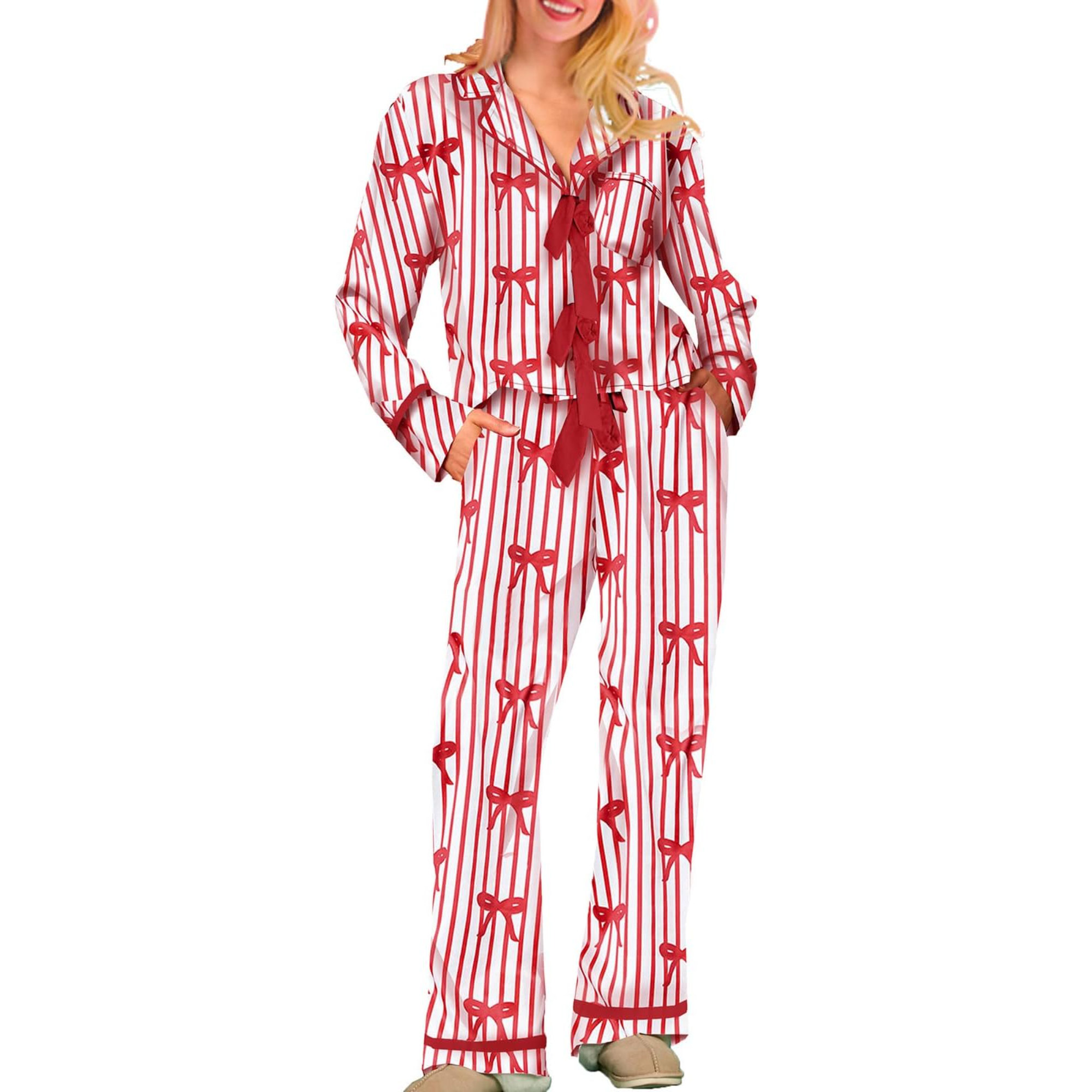 Christmas Bow Tie Pajamas