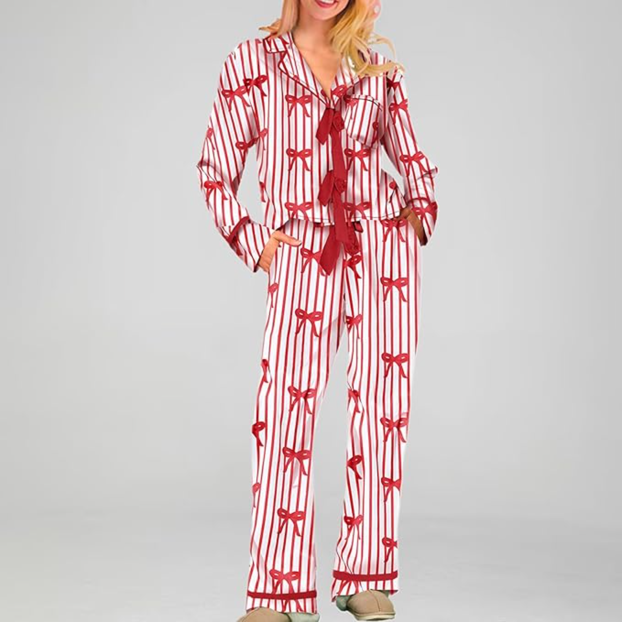 Christmas Bow Tie Pajamas