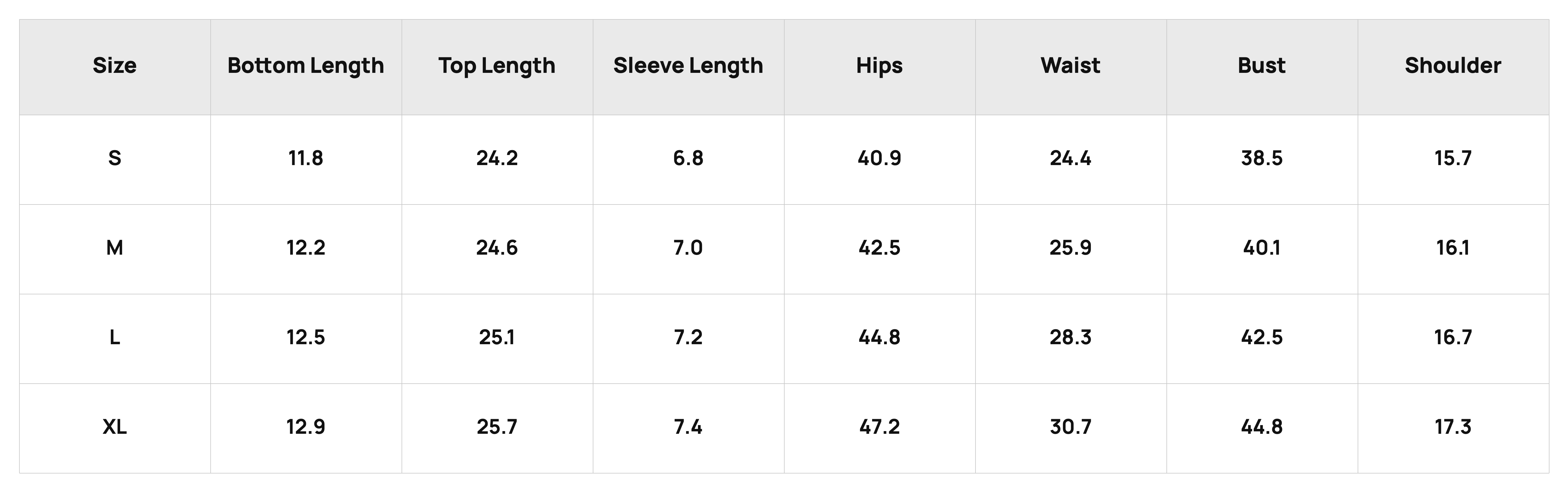 Size Chart
