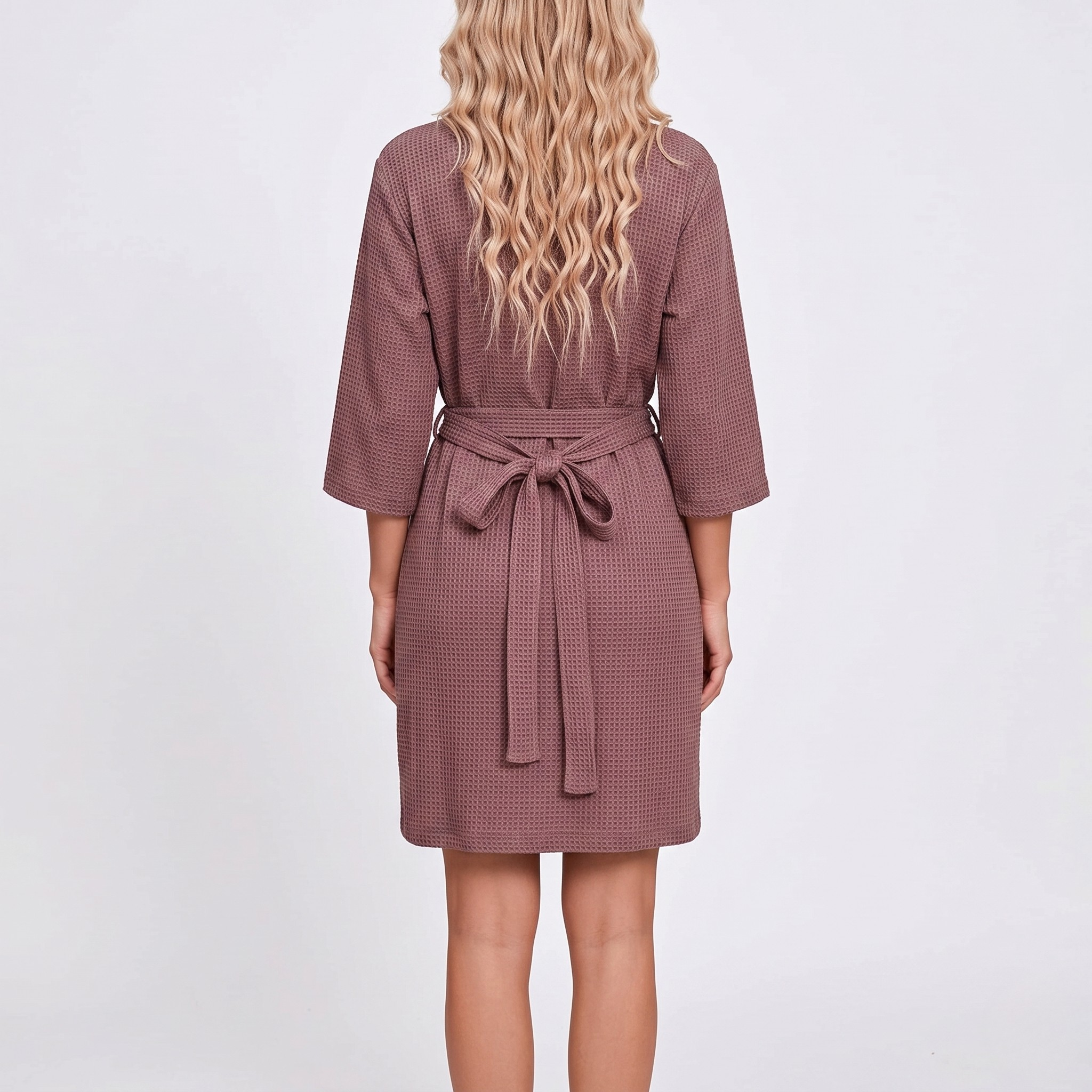 Lightweight Wrap Bathrobe With Adjustable Tie Belt Closure