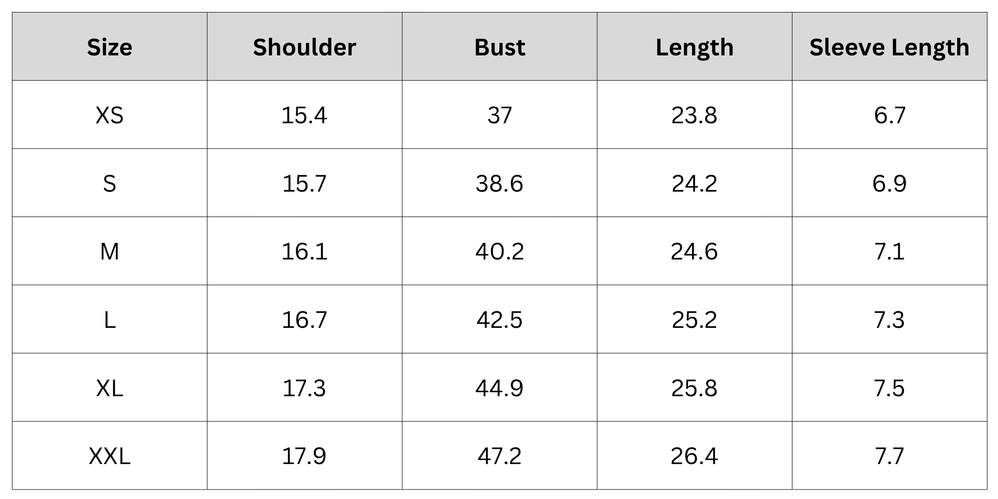 Size Chart