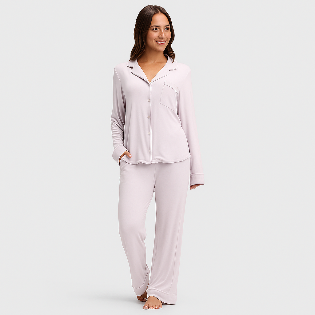 Women Bamboo Stretch Knit Long Sleeve Pajama Set
