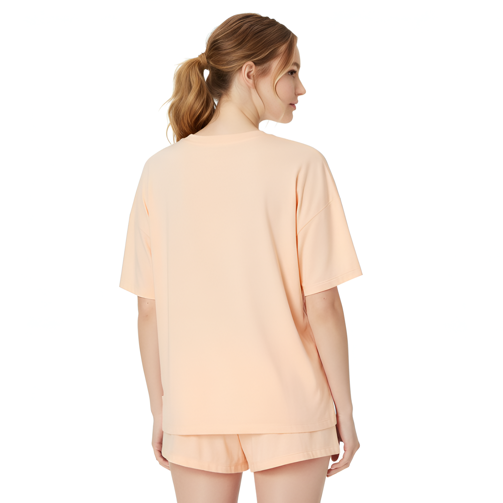 Soft Boxy T Shirt Sleep Shorts Set For Women