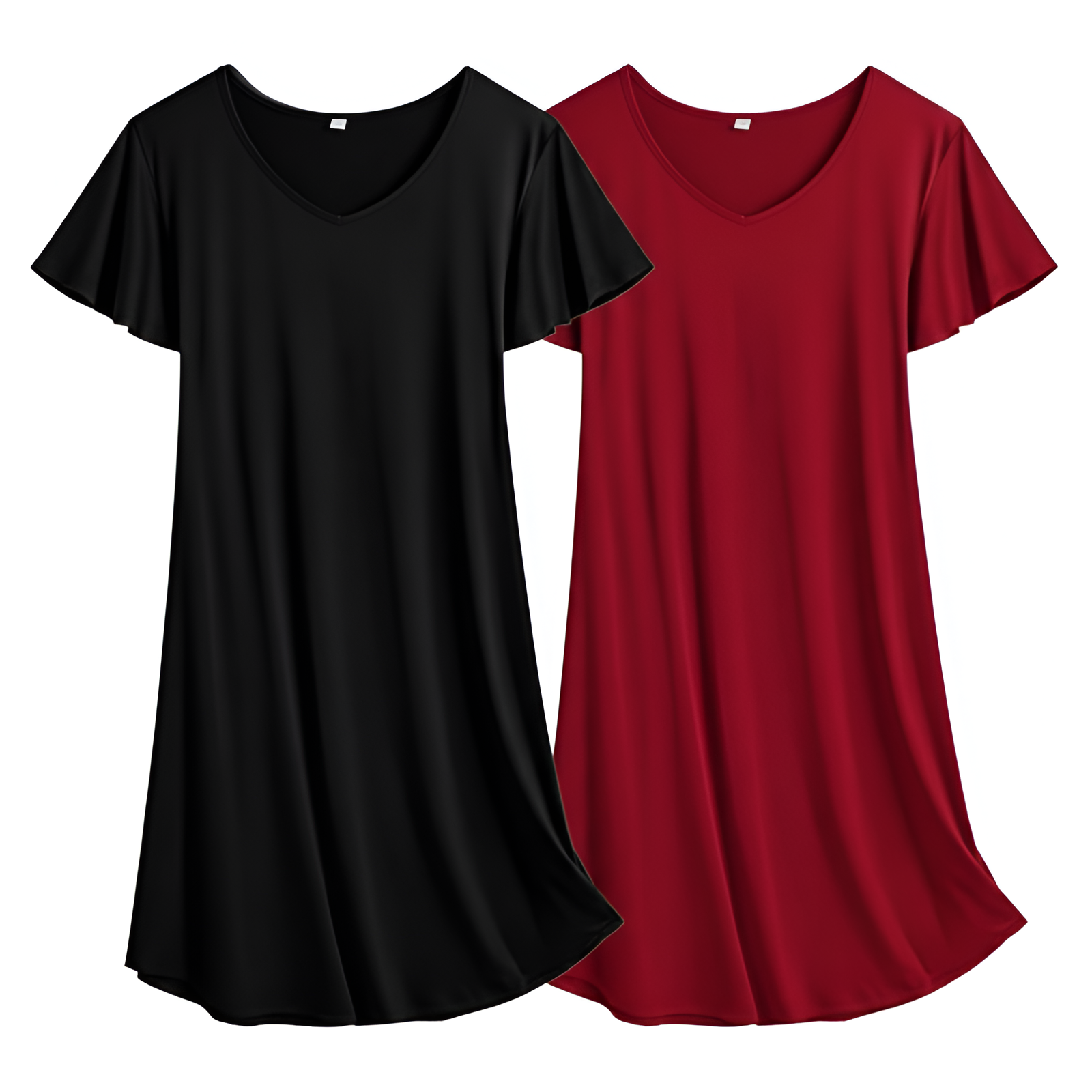 Pack Of 2 Nightgown Set With Short Sleeves For Women