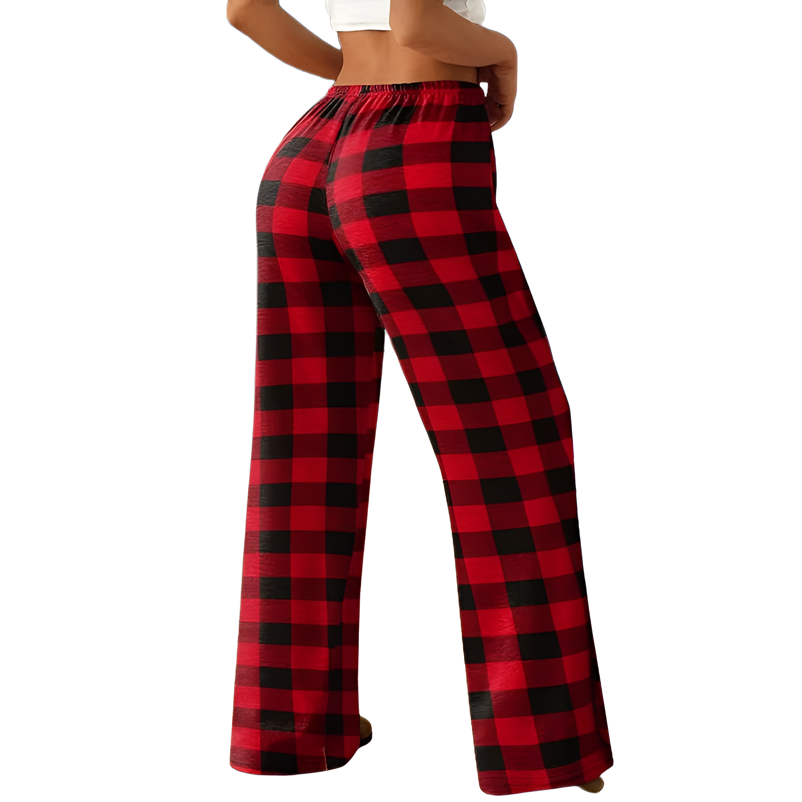 Lightweight Plaid Sleep Lounge Pants With Pockets For Women
