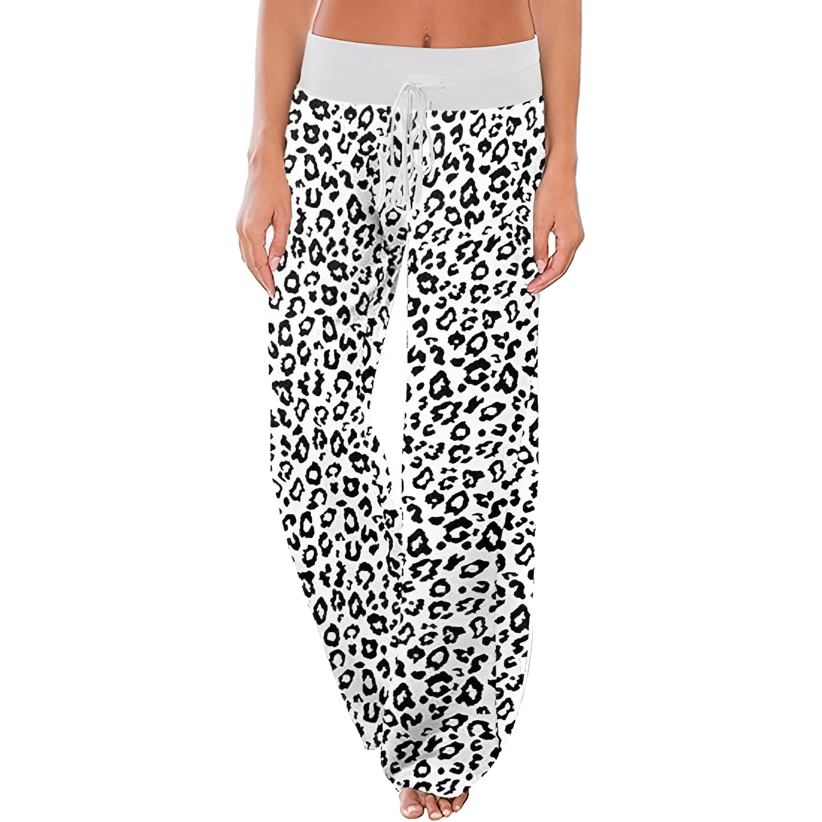 Pajama Pants With Drawstring And Palazzo Fit For Women