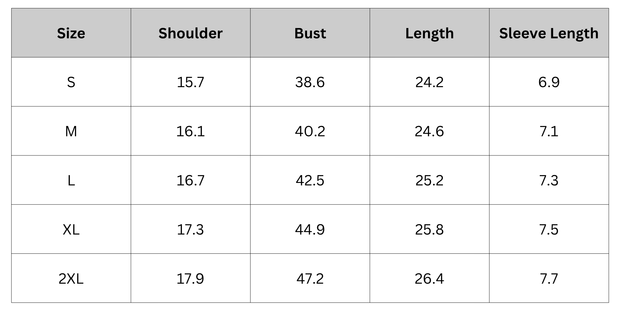 Size Chart