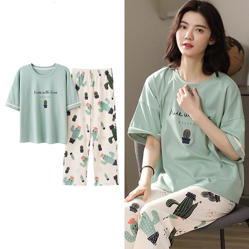 Women Sleepwear Cartoon Pajamas-Original Pajamas