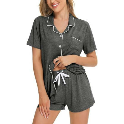 Short Sleeve Button Down Lounge Sets-Original Pajamas