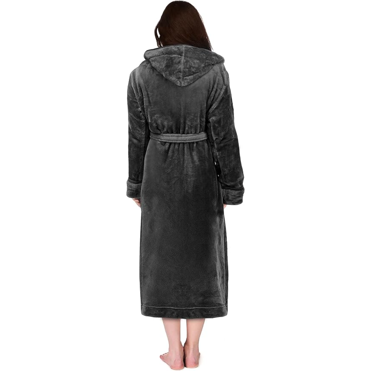 Fleece Hooded Plush Flannel Robe With Pockets-Original Pajamas