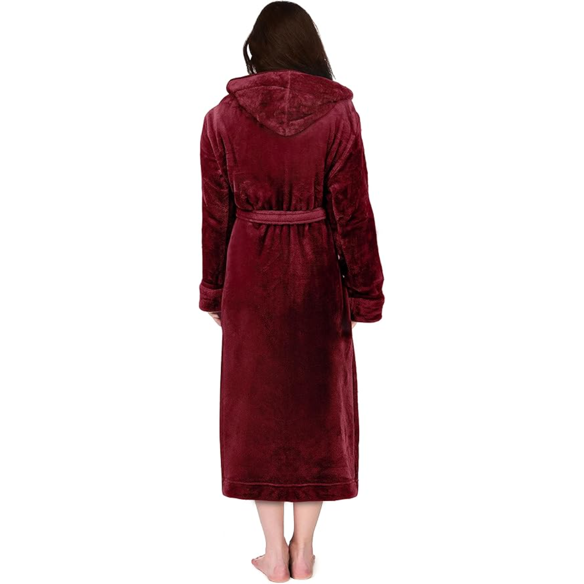 Fleece Hooded Plush Flannel Robe With Pockets-Original Pajamas