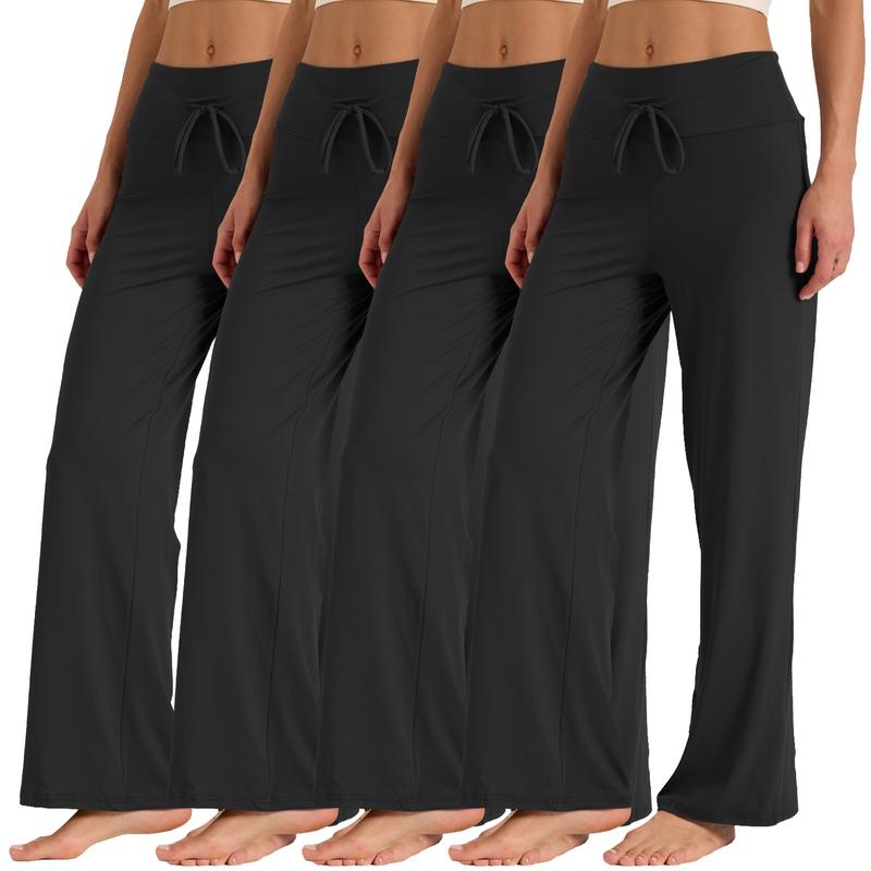 Pack Of 4 Casual Wide Palazzo Pants For Women