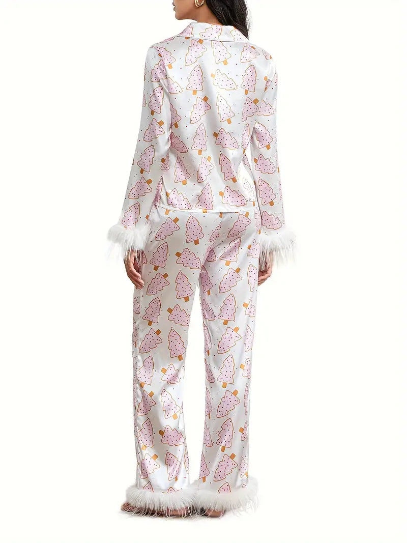 Dreamy Ice Cream Print Holidays Pajamas Set-Original Pajamas