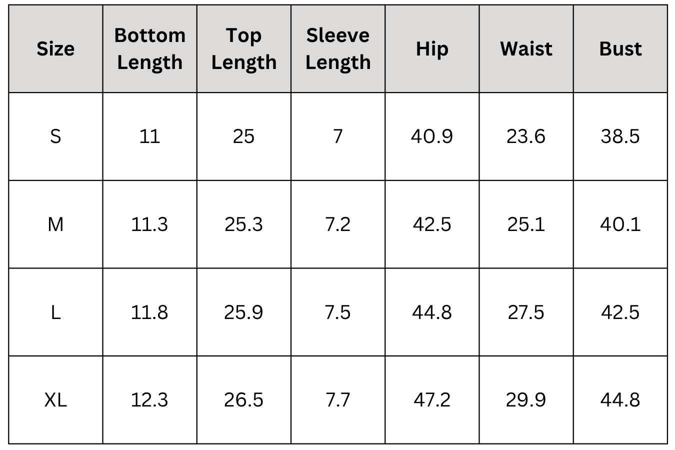 Size Chart