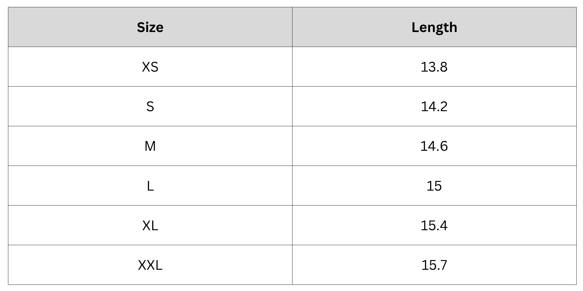 Size Chart