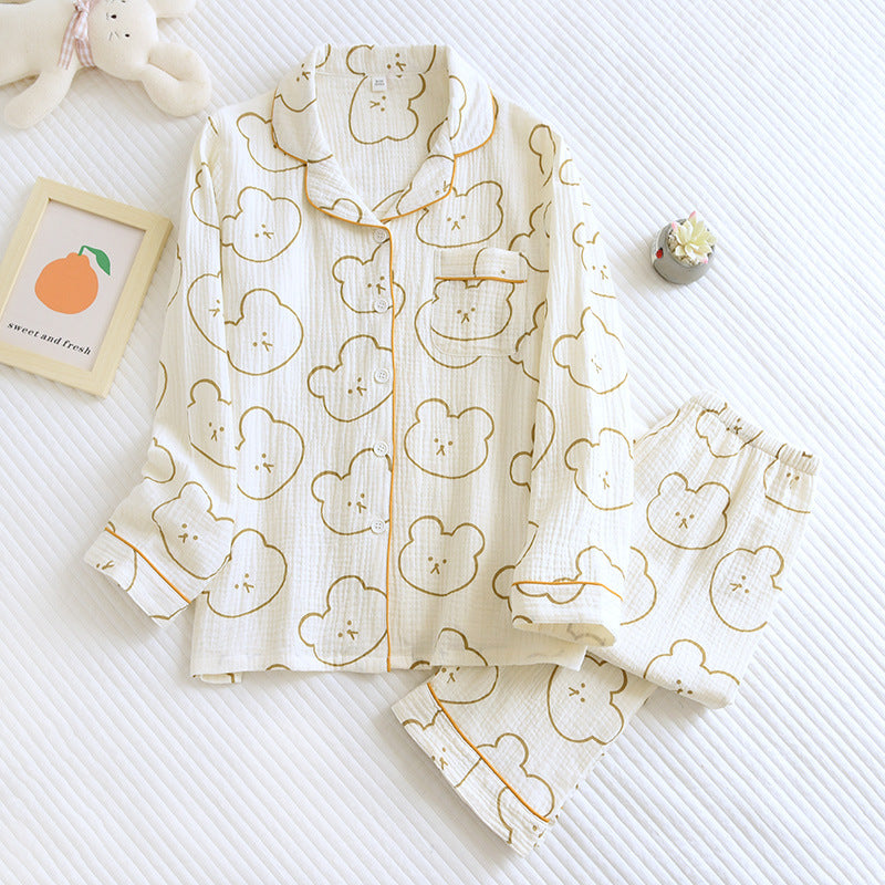Cartoon Print 2 Piece Cotton Night Suit for Women-Original Pajamas