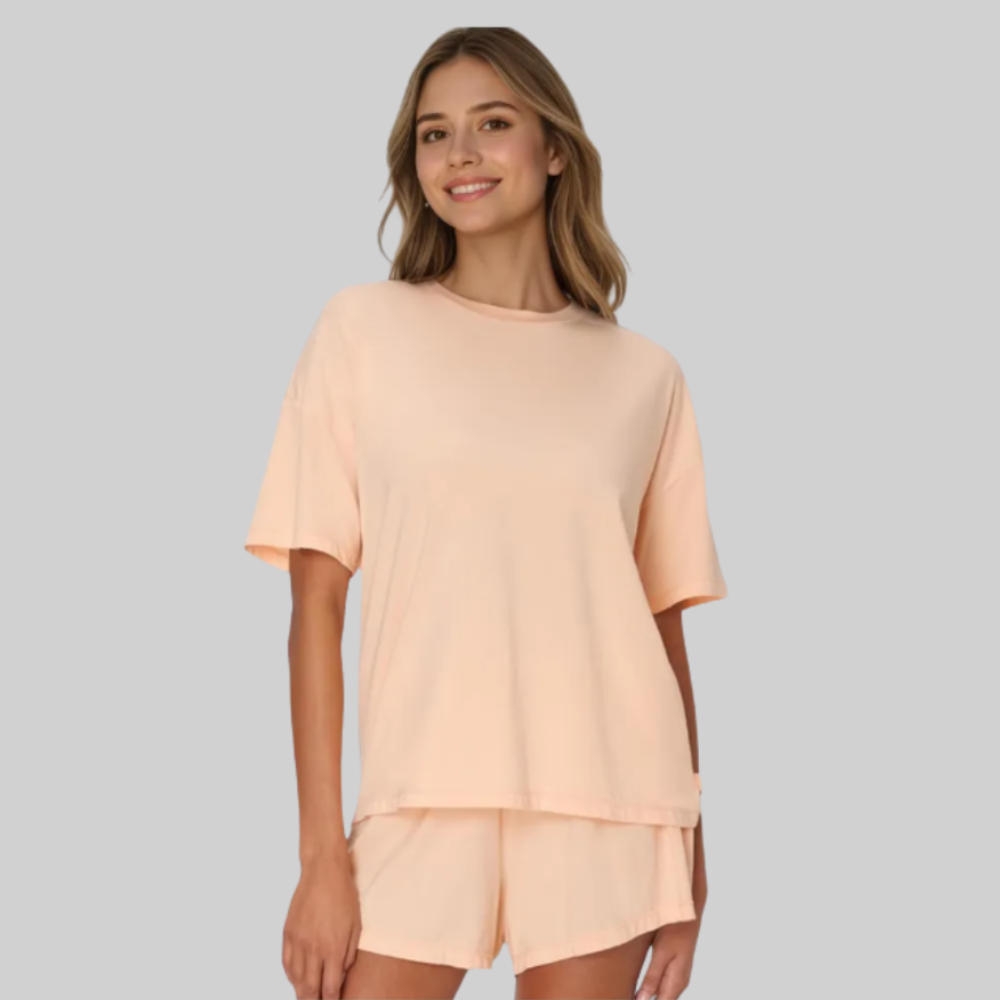 2 Piece Lounge Set With Supersoft Boxy T Shirt And Shorts