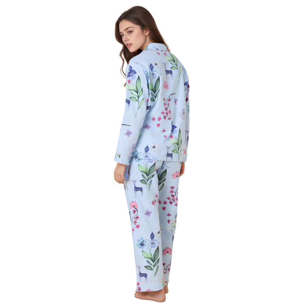 Vintage Christmas Flannel Pajama Set For Women