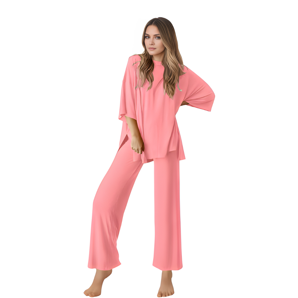 Short Sleeve Tops And Long Pants Loungewear Set For Women