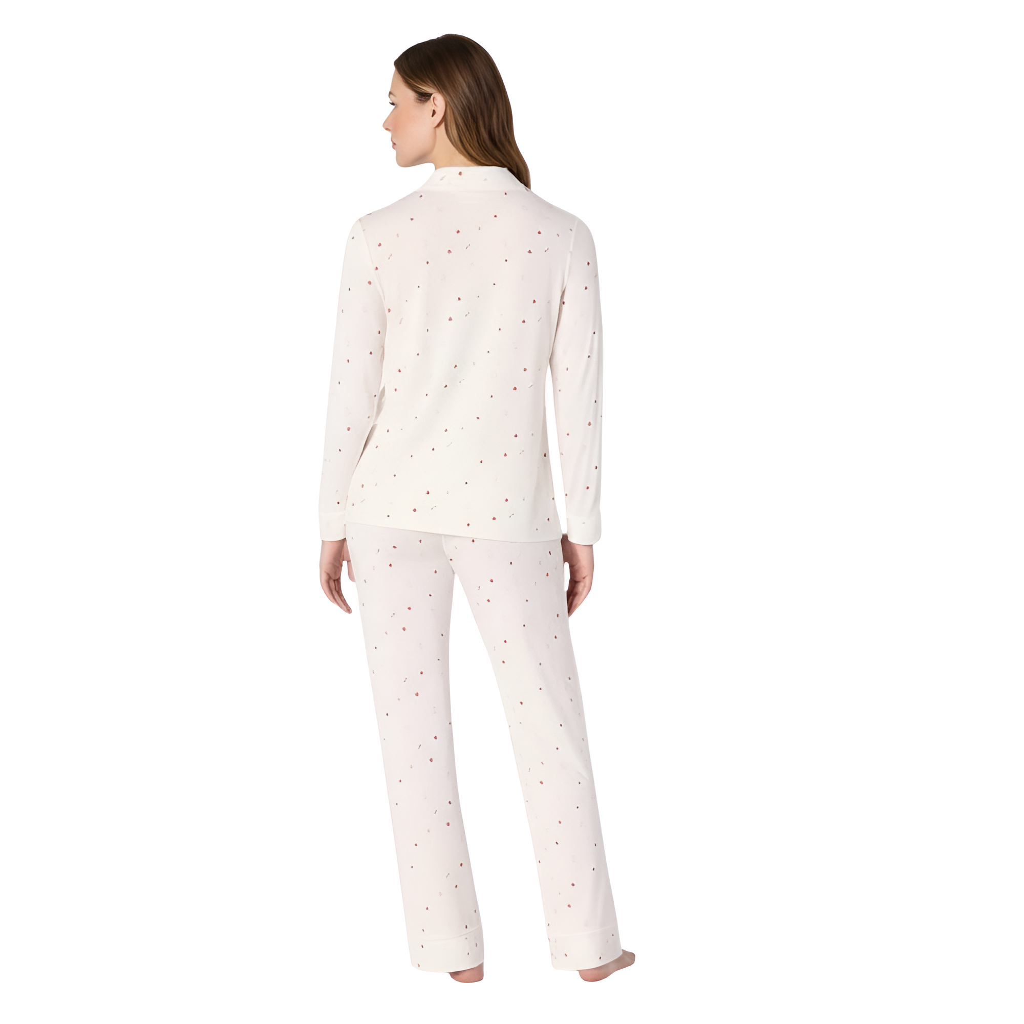 Long Sleeve Button Down Printed Pajama Set For Women