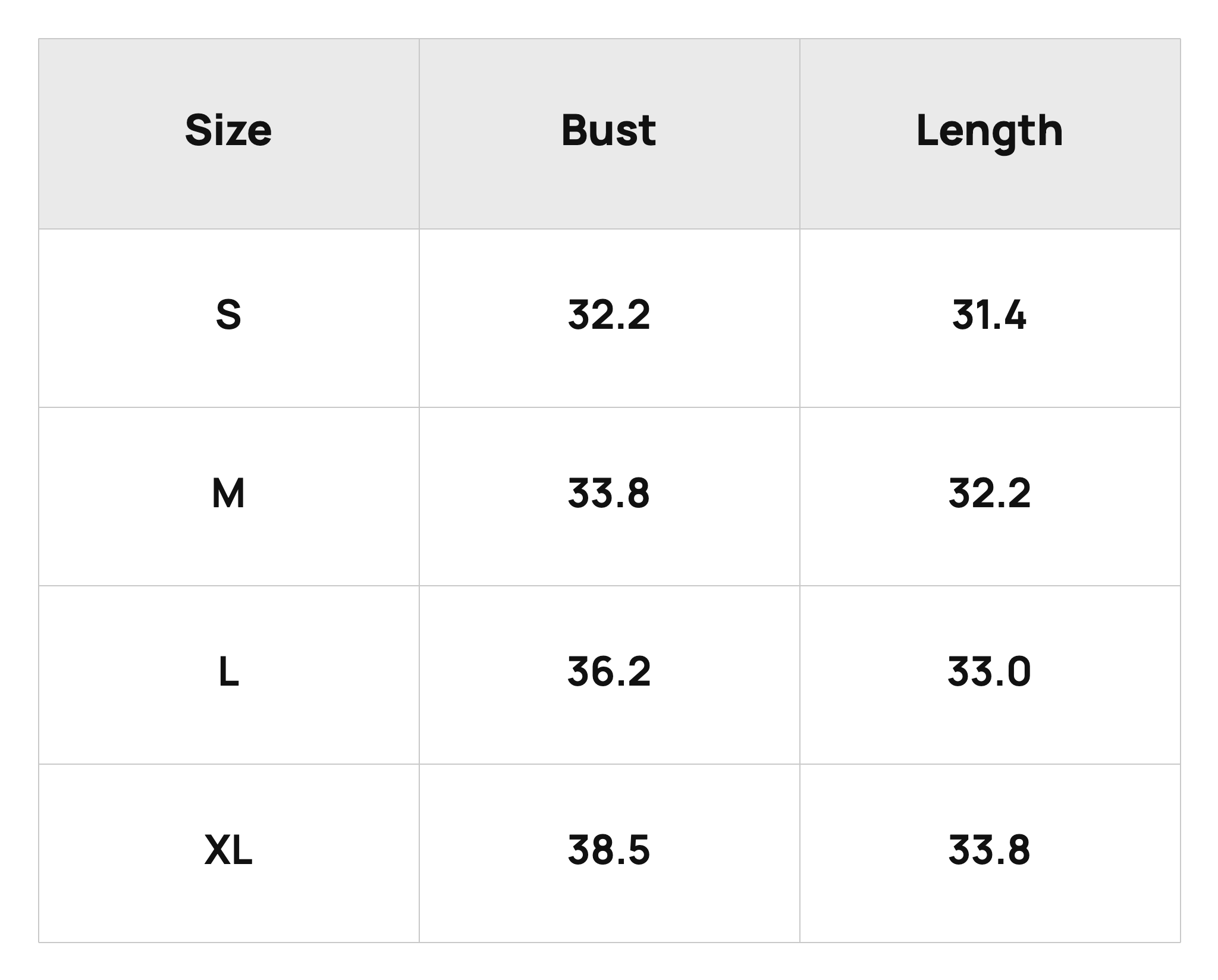 Size Chart