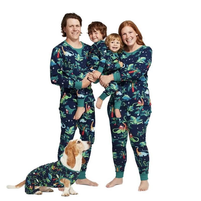 Dinosaur Print Christmas Themed Family Pajama Set-Original Pajamas