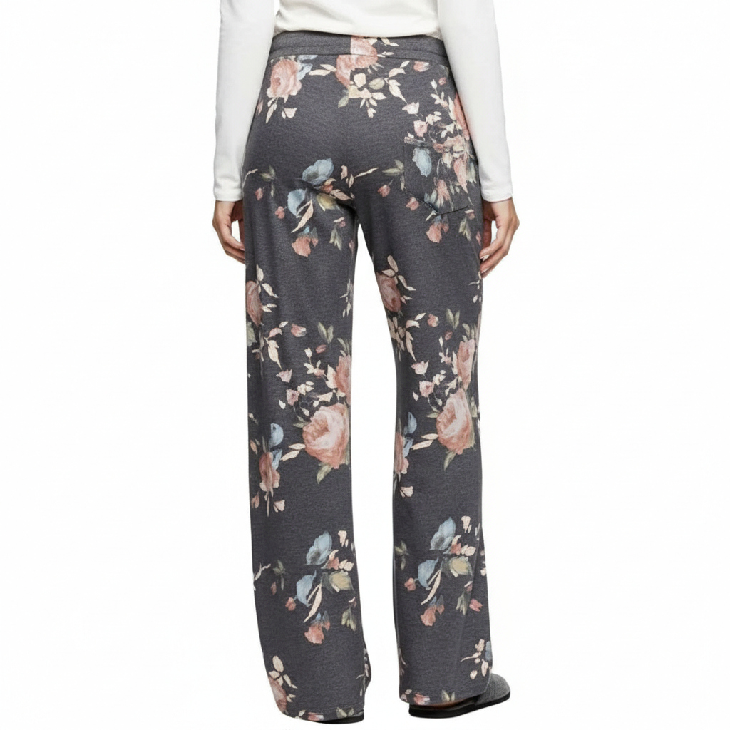 Stretch Floral Palazzo Lounge Pants for Women