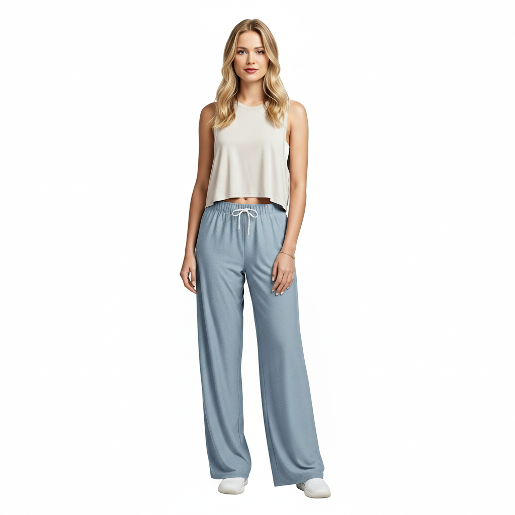Straight Lounge Pajama Pants With Pockets