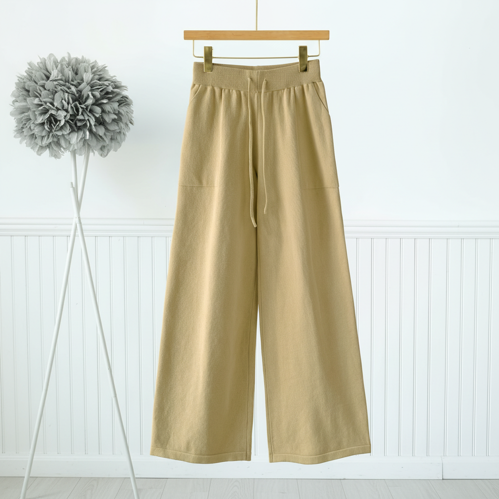 Autumn Winter Ribbed Sweater Pants Set