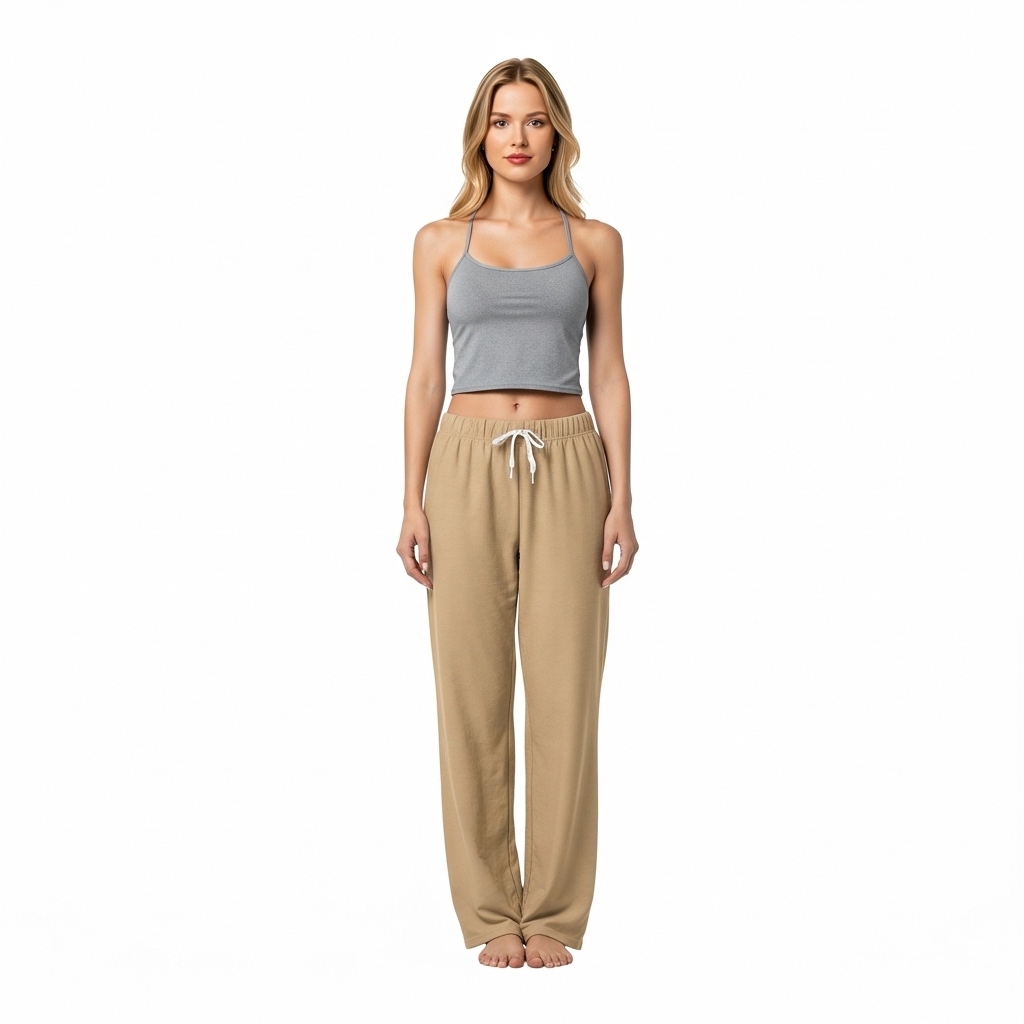 Straight Lounge Pajama Pants With Pockets