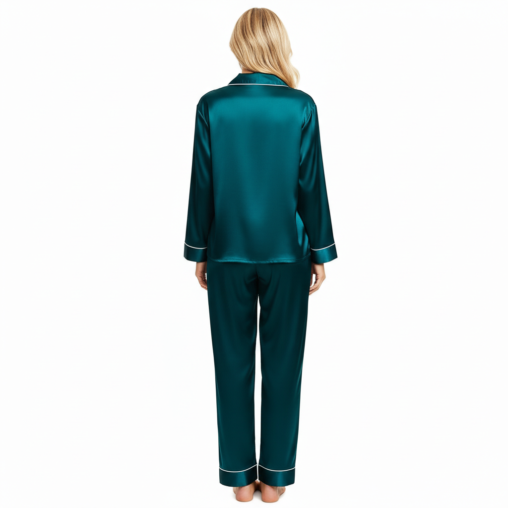Long Sleeve Button Down Pajama Set For Women Sleepwear