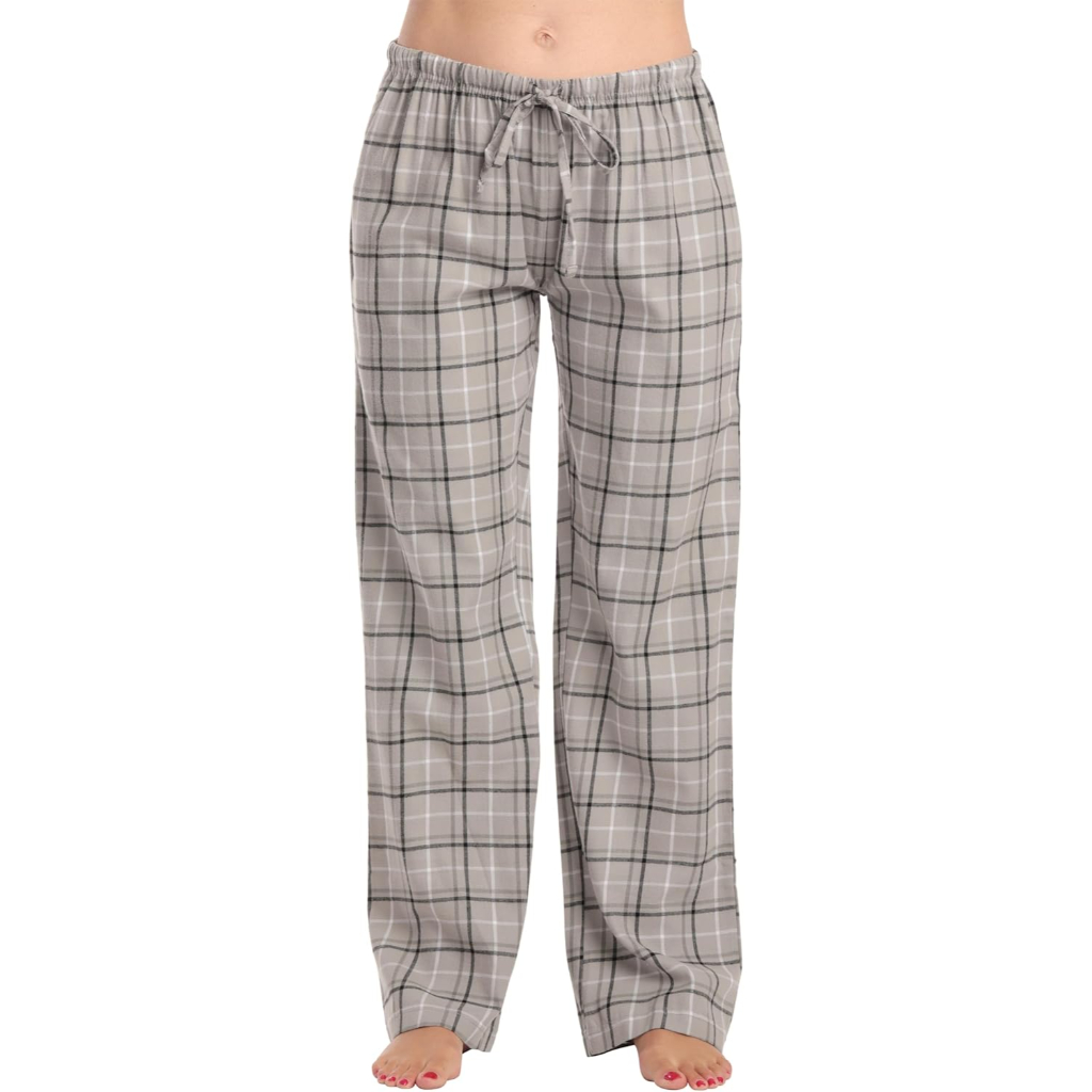 Plush Pajama Pants For Women With Buffalo Plaid Style