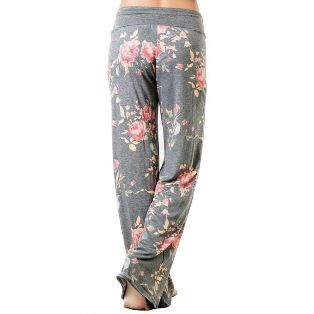 Stretch Floral Palazzo Lounge Pants for Women