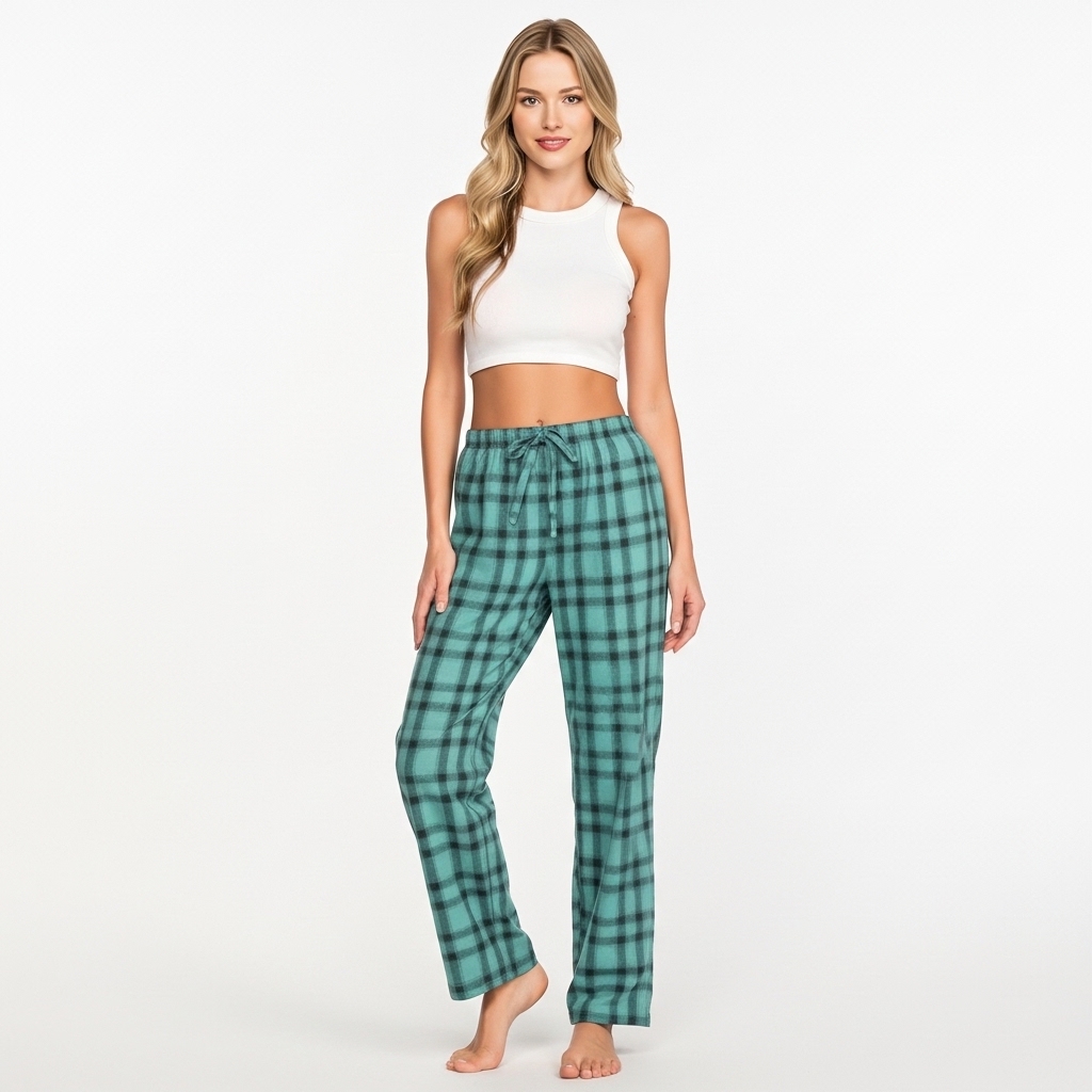 Comfortable Plaid Cotton Lounge Pajama Pants for Women