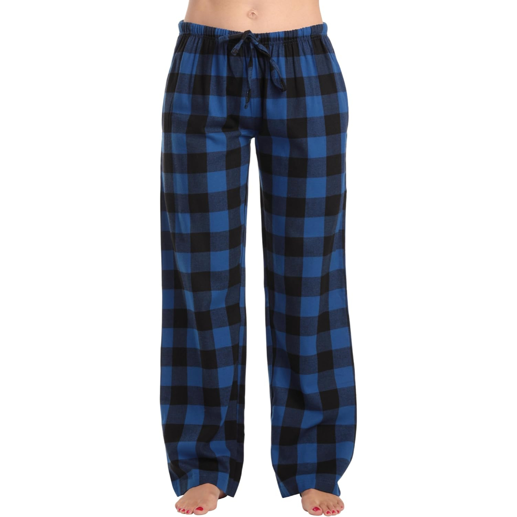 Plush Pajama Pants For Women With Buffalo Plaid Style