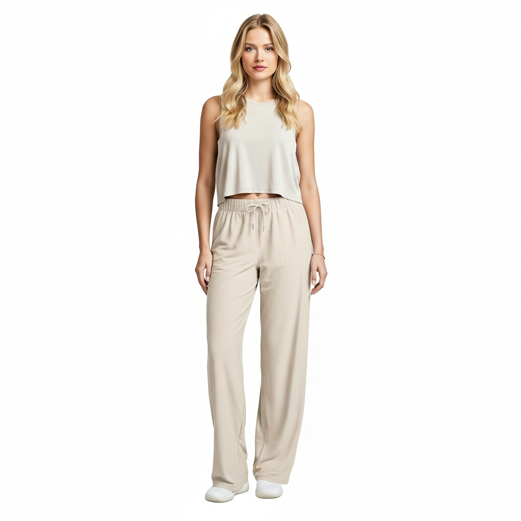 Straight Lounge Pajama Pants With Pockets