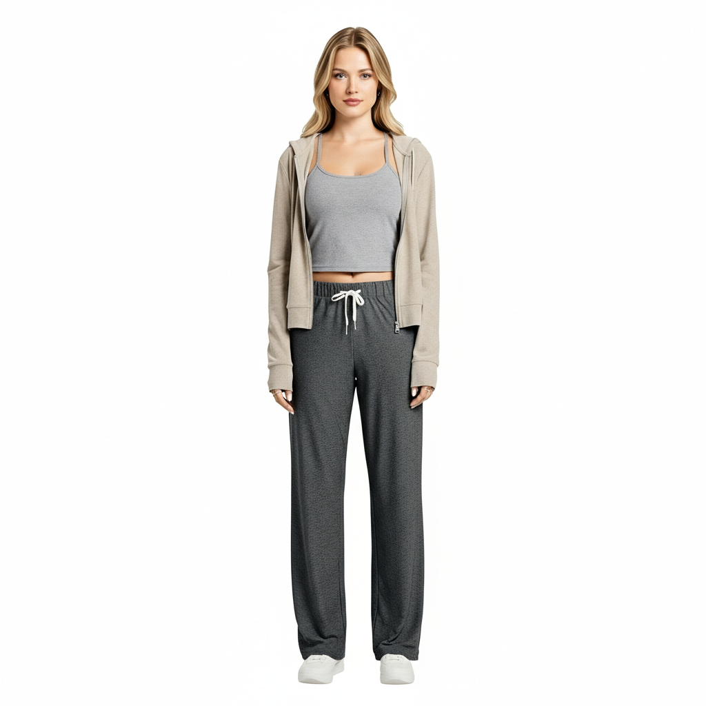 Straight Lounge Pajama Pants With Pockets
