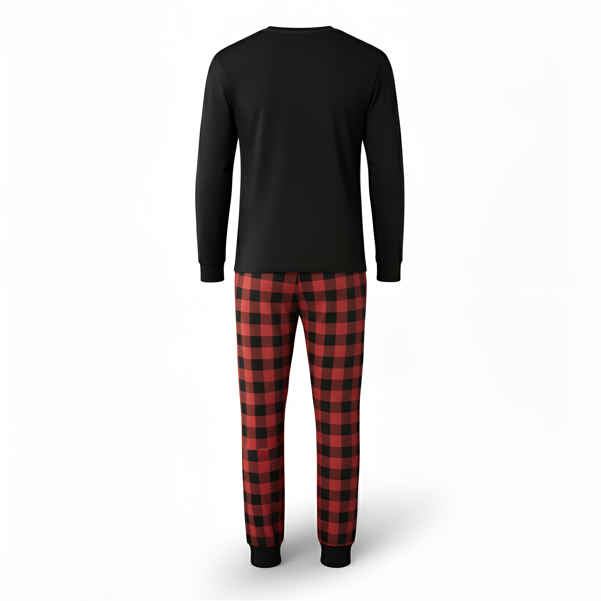 Casual Long Sleeve Plaid Pajama Set For Men