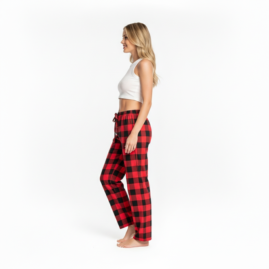 Comfortable Plaid Cotton Lounge Pajama Pants for Women