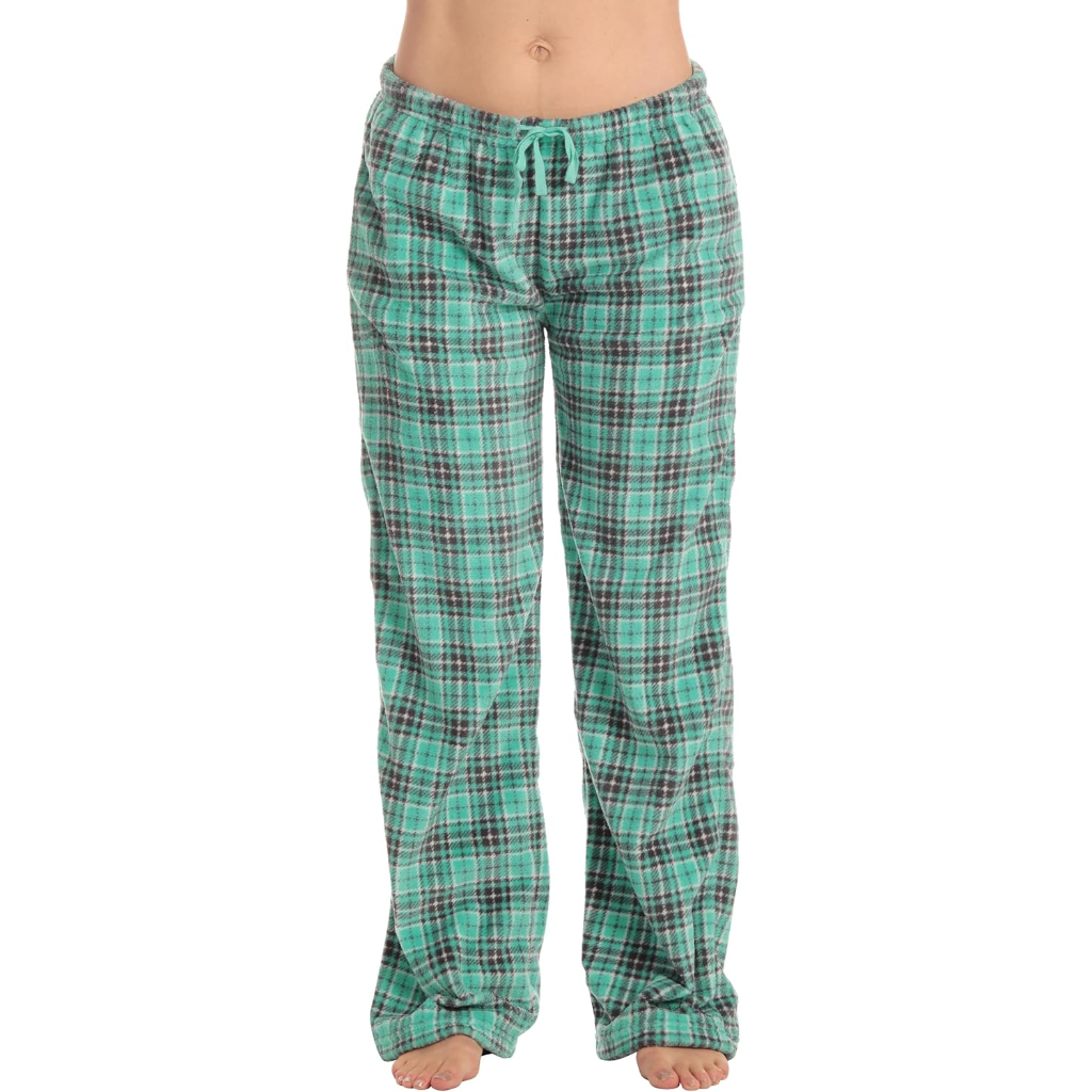 Plush Pajama Pants For Women With Buffalo Plaid Style