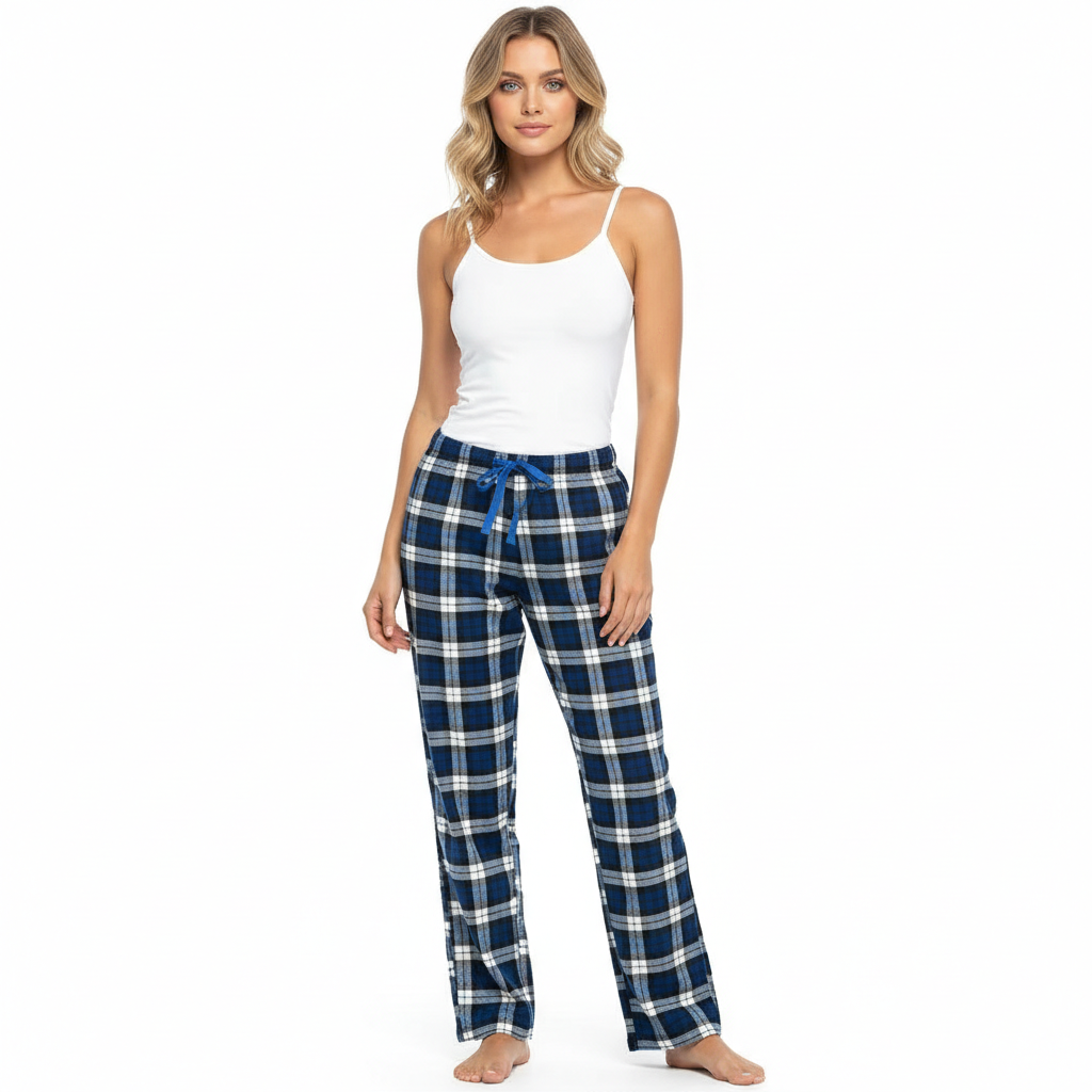 Lounge Pajama Pants With Checkered Pattern For Women