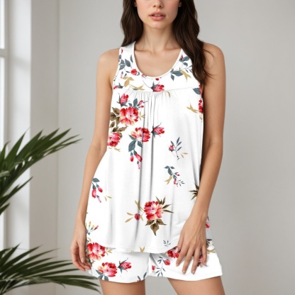 Set Two Piece Pajamas With Shorts And Pockets