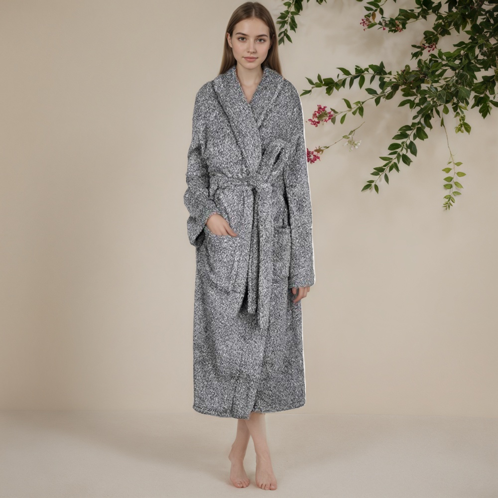 Women Long Plush Fleece Robe
