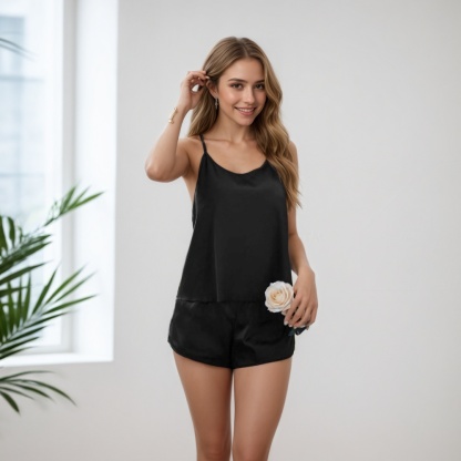 Women Two Piece Cami Pajama Set With Shorts