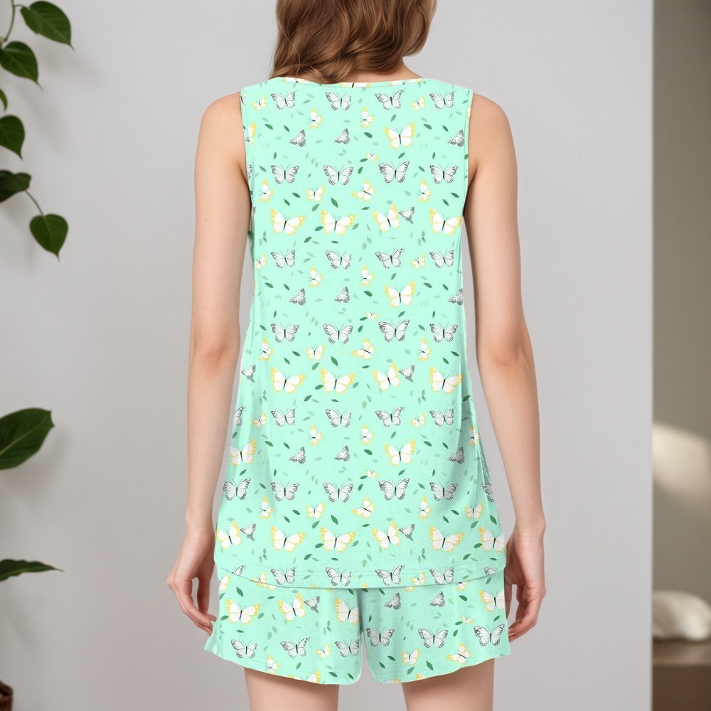 Set Of 2 Piece Shorts Sleepwear With Pockets